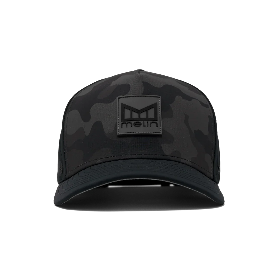 Melin Odyssey Stacked Hydro | Performance Snapback Hat | Black/Camo