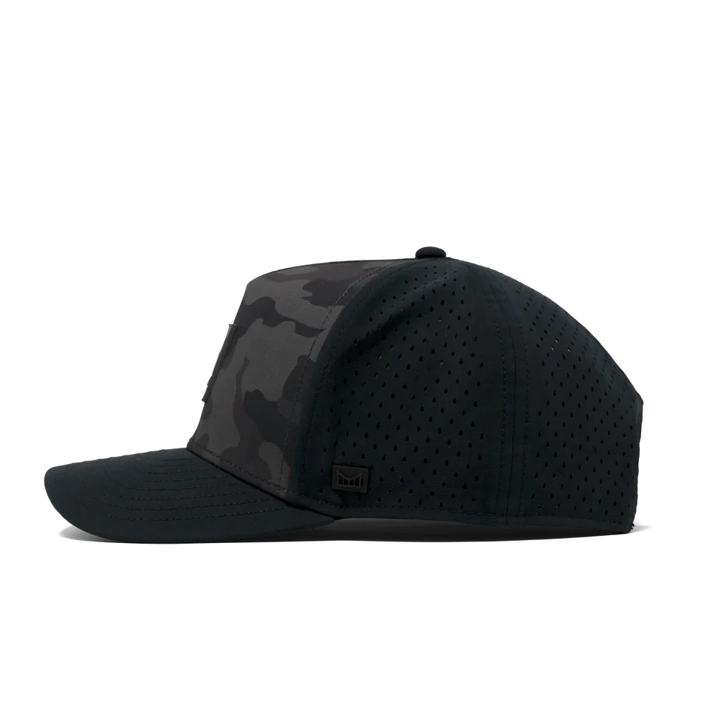 Melin Odyssey Stacked Hydro | Performance Snapback Hat | Black/Camo