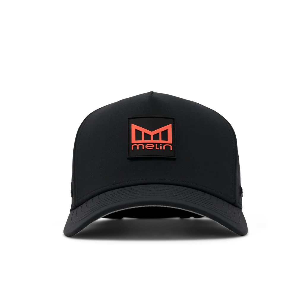 Melin Odyssey Stacked Hydro | Performance Snapback Hat | Black/Infrared