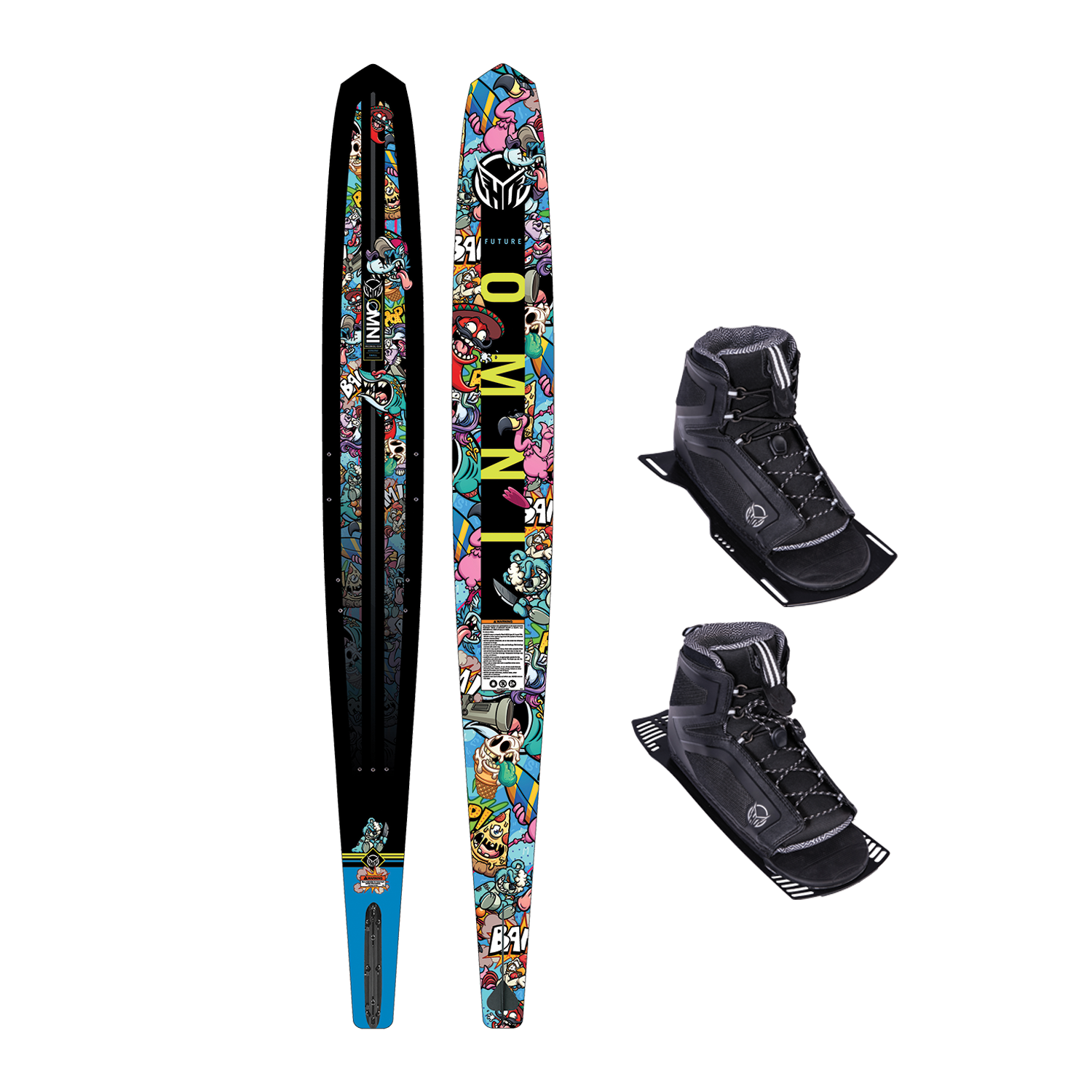 HO Sports Future Omni Wacky Toons Waterski w/ Double Stance 110 Boot Package